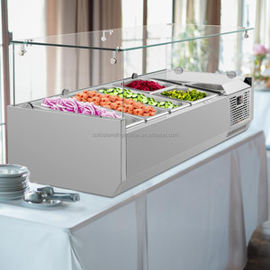 Mesa de control de ensaladas de alta calidad para mostrador, gabinete refrigerado por aire para conservación de ingredientes en restaurantes - Product Image 1