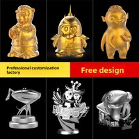 Ornement Métallique Artisanat Mascotte Cadeau Anniversaire Logo Dessin Animé Créatif Modèle 3D Emballage Acrylique Fabriqué en Chine pour Noël