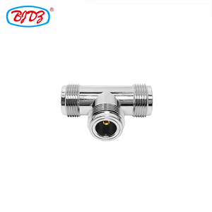 Adaptador RF Personalizable de Fábrica, Conector Coaxial RF Triple <span class=keywords><strong>en</strong></span> Forma de T, Tipo N Hembra, <span class=keywords><strong>en</strong></span> Stock, con Certificación ROHS - Product Image 1
