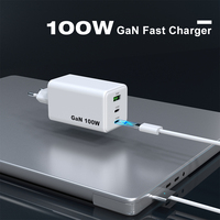 Gan 100W USB C Chargeur EAC CE ROHS KC Adaptateur de chargeur de téléphone portable 100W Chargeur rapide Type c pour ordinateur portable iphone samsung