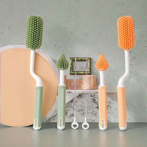 Ensemble de 3 brosses de nettoyage <span class=keywords><strong>pour</strong></span> biberons avec poignée rotative et nettoyeur de <span class=keywords><strong>tétines</strong></span> en silicone <span class=keywords><strong>pour</strong></span> le lavage des biberons - Product Image 2