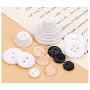 Custom Shirts Plastic Resin Buttons Polyester Engraved 2 4 holes White Black Resin Button For Shirt