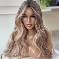 60-Highlight Ash Blonde Russian Human Hair 13*6 Peluca con malla frontal Sin procesar Estilo liso suave Color mezclado Tamaño de gorra pequeña