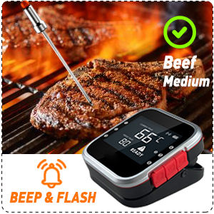 Termometro Digitale <span class=keywords><strong>Wireless</strong></span> Bluetooth Impermeabile in Plastica per Griglia WR01 con Ampio Display LCD e 6 Sonde Automatiche per Carne - Product Image 4