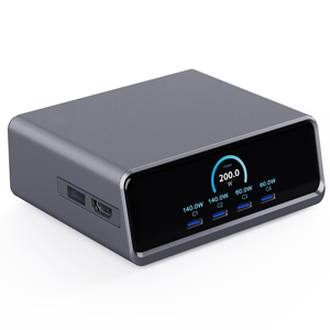 Estación de carga de escritorio 4C1A 240W PD 3,1 para <span class=keywords><strong>Iphone</strong></span> <span class=keywords><strong>Mac</strong></span> Samsung <span class=keywords><strong>Cargador</strong></span> GAN <span class=keywords><strong>Cargador</strong></span> - Product Image 1