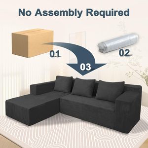 103 moderno e minimalista grigio scuro a forma di L, divano componibile componibile con nuvole, <span class=keywords><strong>angolo</strong></span> profondo per <span class=keywords><strong>soggiorno</strong></span> - Product Image 4