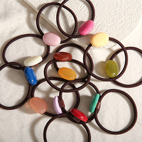 Chouchous géométriques ovales en acrylique, élastiques pour cheveux, attaches pour queue de cheval, bandeaux, cordes et accessoires pour filles et femmes