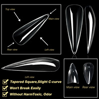 480 pièces/boîte Capsules d'ongles en gel souple transparent Gel X, couvrance complète et partielle, formes Duck, Coffin, Carré, Rond, pour extension, à presser