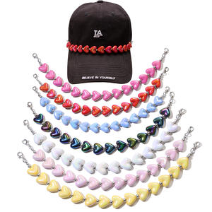 Cadena para Sombrero con Forma de Corazón para Mujer, Accesorio Decorativo Chapado en Aleación, Tema de Amor Casual, Verano 2025, Origen Yiwu - Product Image 1