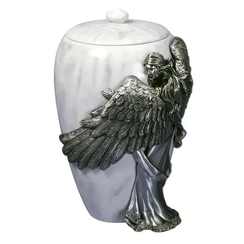 Polyresin/Hars Serenity Hart Angel Star Angel Omhelzing Pewter Urn, 12-1/2-Inch, 230 Cubic Inch