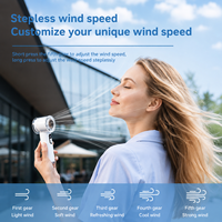 Ventilateur de refroidissement portable avec mousqueton, coussin de refroidissement à glace, 3000 mAh rechargeable, affichage numérique, moteur sans balais, pour voyage et extérieur, OEM ODM