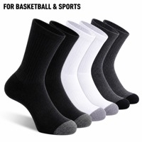 Chaussettes de basketball professionnelles OEM personnalisées pour jeunes, grandes tailles, antidérapantes, noires et blanches, en polyester, pour hommes, collection automne, vente chaude