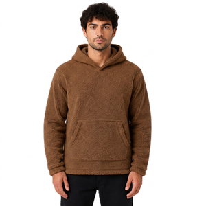 Custom <b>men</b> Sherpa Fleece Pullover Hoodie Premium Sherpa Lined Hooded Sweatshirt <b>Warm</b> Winter Sherpa Fleece Streetwear <b>Jacket</b> - Product Image 1