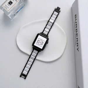 Pulsera de metal para mujer para <span class=keywords><strong>Apple</strong></span> <span class=keywords><strong>Watch</strong></span> Series 5 <span class=keywords><strong>6</strong></span> 7 8 40mm 44mm 38mm 42mm <span class=keywords><strong>acero</strong></span> <span class=keywords><strong>inoxidable</strong></span> + correa de reloj de resina - Product Image 3