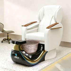 Nouveau fauteuil de pédicure de luxe moderne pour salon de manucure, fonction massage, conception sans tuyauterie, aucune plomberie requise, avec bol de pédicure inclus. - Product Image 5