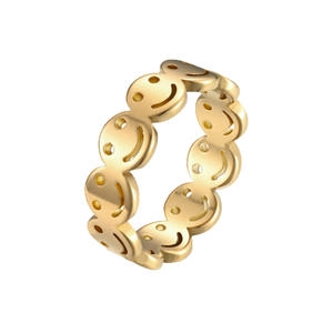 <span class=keywords><strong>แหวน</strong></span>คู่รัก สแตนเลสสตีล ชุบทอง 18K ลายอิโมจิ สำหรับคู่รัก เพื่อน ของขวัญแต่งงาน หมั้น จับคู่ - Product Image 1