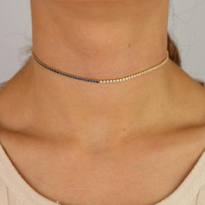 Gargantilla colorida cz, collar llamativo de tenis, 32 + 8cm - Product Image 6