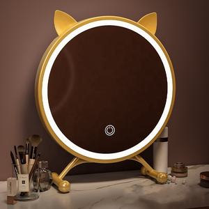 Illuminazione a LED specchio da scrivania a 3 colori Touch Control argento telaio 20 pz specchio per il trucco di bellezza uso quotidiano bagno scatola imballata - Product Image 1