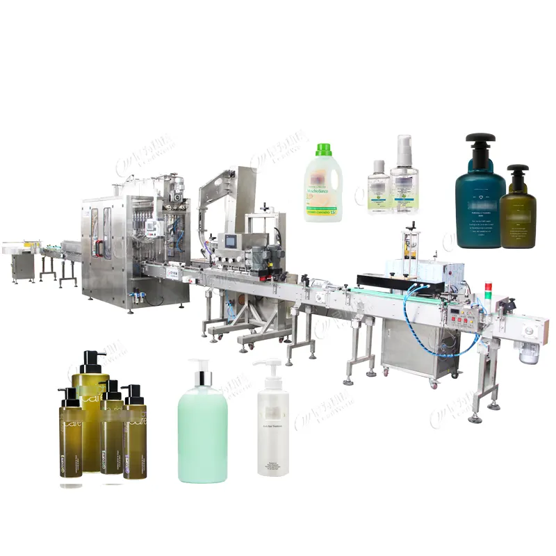 Ligne d'emballage automatique 4 6 8 12 têtes de crème de beauté pour le visage personnalisée machine de remplissage verticale de bouteilles de pâte cosmétique avec alimentation