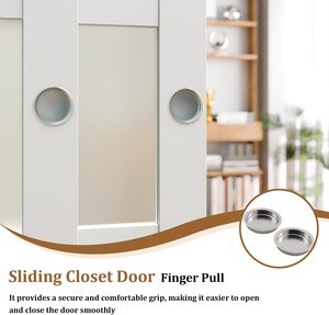 Portes de placard miroir intérieures postmodernes en fibre de verre, 2 panneaux coulissants, ouverture 1 vitre, quincaillerie, rail de guidage au <span class=keywords><strong>sol</strong></span>, armoire en bois massif - Product Image 5