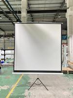Écran de projection sur trépied Telon, écran de projection blanc mat en fibre de verre, 50'~150'', portable, pour usage scolaire
