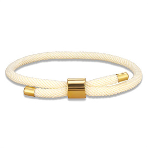 Unisex Gold Stainless Steel <b>Bracelet</b> Adjustable Milanese <b>Rope</b> Cord Trendy Friendship Lucky Bangles for Anniversary Songfu - Product Image 5