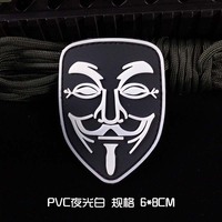 Masque de combat en forme de V prêt à être expédié, patch 3D personnalisé en caoutchouc PVC pour gilets tactiques, vestes, casques