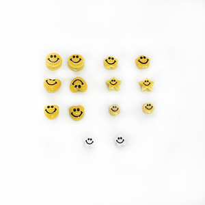 Factory Star Heart Smile Ceramic <strong>Beads</strong> Colorful Flat Round Glaze Jewelry <strong>Beads</strong> for Making <strong>Bracelet</strong> Earring Necklace Keychain - Product Image 4