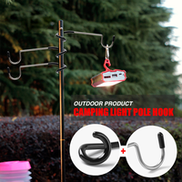 Support de lumière crochets en acier inoxydable Portable tente pôle lampe cintre chasse pêche lanterne cintre outils de Camping en plein air
