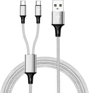Cable de Carga Dual USB-C de Nueva Llegada 2026, 3FT 6FT 10FT, 2 Dispositivos USB C al Mismo Tiempo, Multi USB Tipo C para <span class=keywords><strong>iPhone</strong></span> 17 para Samsung - Product Image 1