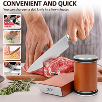 Aiguiseur de couteaux manuel, outil d'affûtage de couteaux de cuisine pour des lames ultra-affûtées, kit d'affûtage de couteaux en diamant, écologique