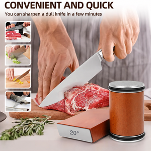 <span class=keywords><strong>Aiguiseur</strong></span> de couteaux écologique à roulettes - <span class=keywords><strong>Aiguiseur</strong></span> de couteaux de cuisine manuel pour des lames affûtées comme des rasoirs - Kit d'affûtage de couteaux en diamant - Product Image 4