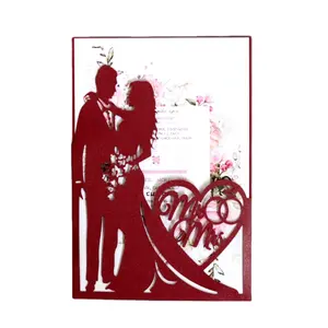 Sevgililer günü tebrik kartı evlilik davetiye özel lazer kesim kağıt tebrik kartları