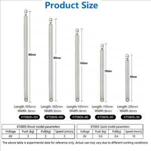 Actuador lineal de tubo <span class=keywords><strong>pequeño</strong></span> de 8mm, tipo bolígrafo retráctil, varilla de empuje eléctrica de 30/50/100mm, 6V, carga máxima de 3kg, Control PWM para camión y coche - Product Image 3