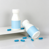 Bouteille en plastique HDPE avec bouchon à vis, conteneur vide pour comprimés de calcium, complément alimentaire, emballage personnalisé avec logo