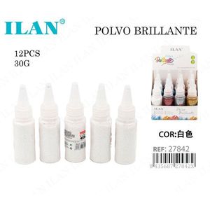 Polvo de Purpurina Ilan 30G Blanco para Decoración de Uñas - Product Image 1