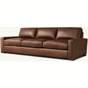 โซฟา 3 ที่นั่งสีน้ำตาลเข้มสไตล์วินเทจ โมเดิร์นกลางศตวรรษ - Product Image 2