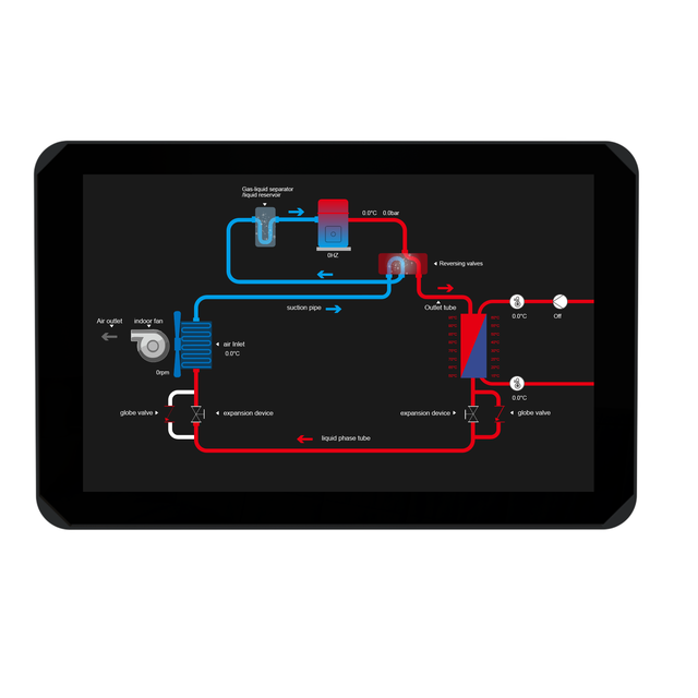 7 Inch Color Touch Screen Thermostat for Heat Pump Modbus Integration Zigbee Optional