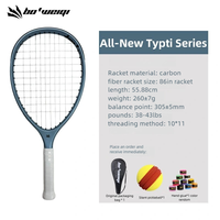 Raqueta de Pickleball TYPTI Ligera, Silenciosa, Profesional, con Patrón de Cuerdas 10*11, Agarre Antideslizante, Nivel Torneo, Fibra de Carbono