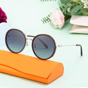 Lunettes de soleil polarisées à monture ronde Dl-D6400 pour femmes, protection UV400, verres TAC noirs en métal, pare-soleil de classe 2 - Product Image 4