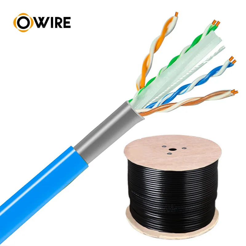 Cable de exterior a granel de precio 305 m caja 500 m 500mt 4 par trenzado Atom gripe Ke prueba pasando UTP SFTP s/STP Ethernet Cat6 cables