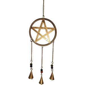 PARIJAT HANDICRAFT Traditional Indian Wind Chimes Handmade Decorative Wall Door Hangings Brass Metal Strings Bell Decoration - Product Image 4