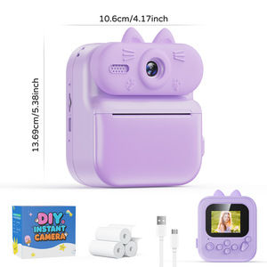 Gleeglee Kids <b>Camera</b> Instant Print 1080P 2.0" Screen Plastic Body Portable Toy for 3-10 Year Olds Girls Boys <b>Pink</b> Cat Christmas - Product Image 4