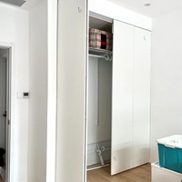 Portes de placard pliantes sur mesure en matériaux durables et écologiques, fabriquées en Chine, pour vestiaires et rangements.