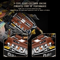 Dynastes Hercules Beetle Bricks, ensemble de construction mécanique de moteur V8 alimenté par un moteur électrique