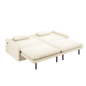 Canapé-lit convertible 3 places inclinable - Tissu Chenille, assise profonde, canapé nuage moderne avec rangement et port USB pour salon et hôtel - Product Image 2