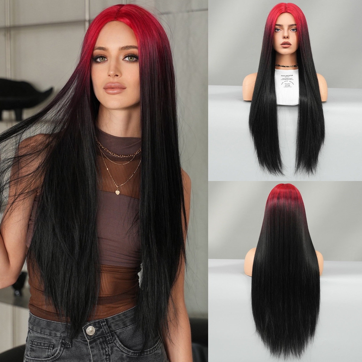Red and black top dyeing