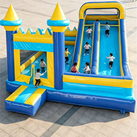Castillo Inflable con Tobogán para Parque de Diversiones, Casa de Brinco Comercial de PVC para Niños, Centro de Juegos para Ferias, Carnavales y Eventos