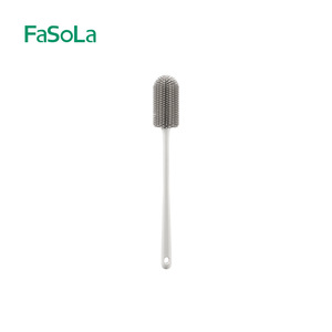 FaSoLa Long Handled Cup <b>Brush</b> 24.5Cm Silicone Bristles For Glass Baby Bottle Cleaning - Product Image 2