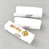 Boîte d'emballage de hot-dogs avec logo personnalisé boîte de chien en papier de maïs à emporter boîte de tiroir de nourriture à emporter rapide